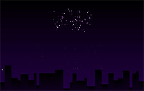 CSS3夜晚城市烟花动画特效